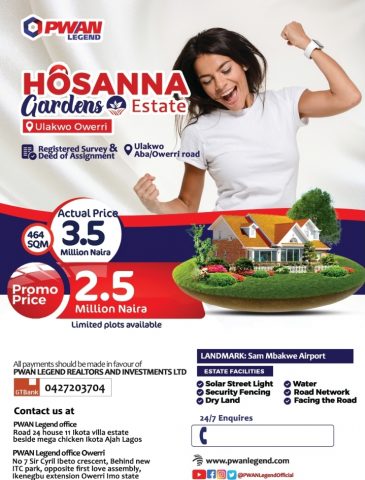 HOSANNA GARDENS, OWERRI
